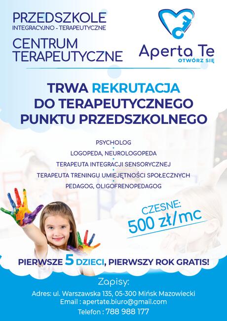 PRZEDSZKOLE TERAPEUTYCZNE DLA DZIECI Z AUTYZMEM, ZA