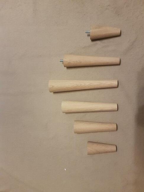 Nogi drewniane toczone buk dąb śruba m8