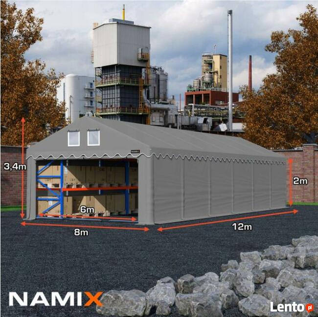 Namiot NAMIX GRAND 8x12 magazynowy RÓŻNE KOLORY