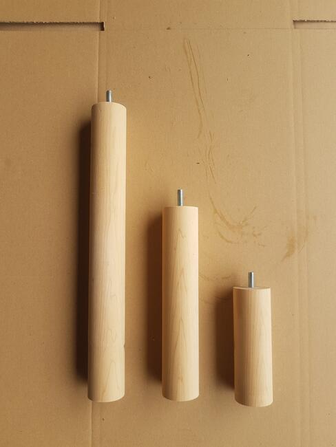 nogi skośne pochylone nóżki meblowe stół BUK DĄB 10- 75cm