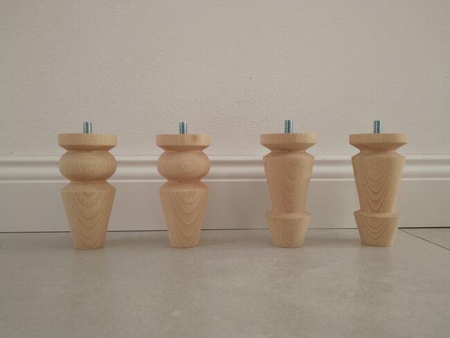 Nogi 10cm x 4 nóżki drewniane BUK noga meblowa toczone drewn