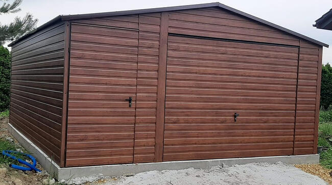 Garaż Blaszany Hala Wiata Pawilon 7x5 Drewnopodobny RAL
