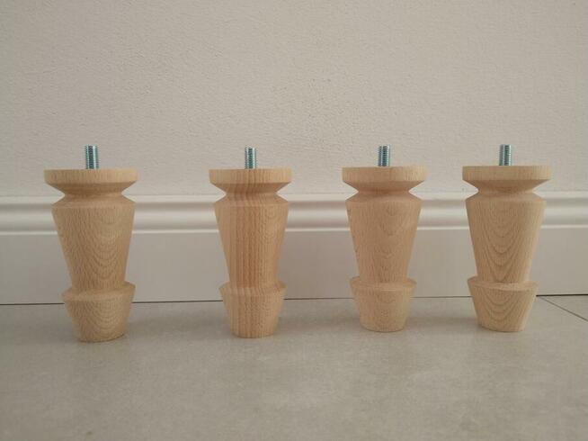 Nogi 10cm x 4 nóżki drewniane BUK noga meblowa toczone drewn