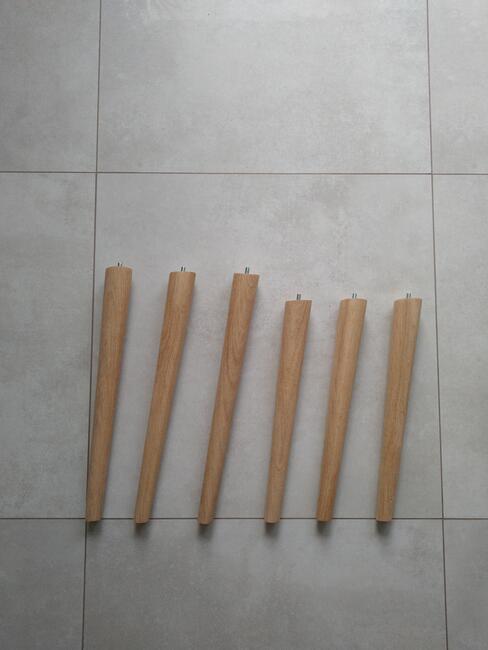 nogi skośne pochylone nóżki meblowe stół BUK DĄB 10- 75cm