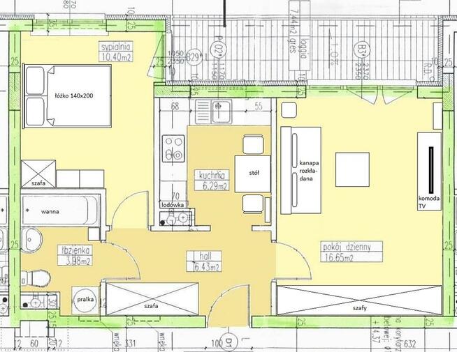 2 pokoje + kuchnia (45mkw) na bliskiej Woli, ul. Zawiszy 16B