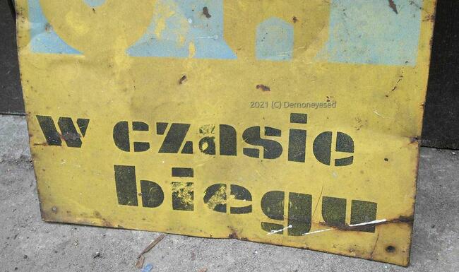 Tablica informacyjna PRL BHP Nie naprawiaj maszyn 50x30