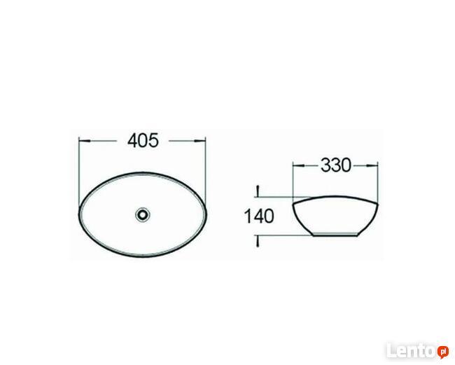 Umywalka Ceramiczna Nablatowa Złota Gold 40x34