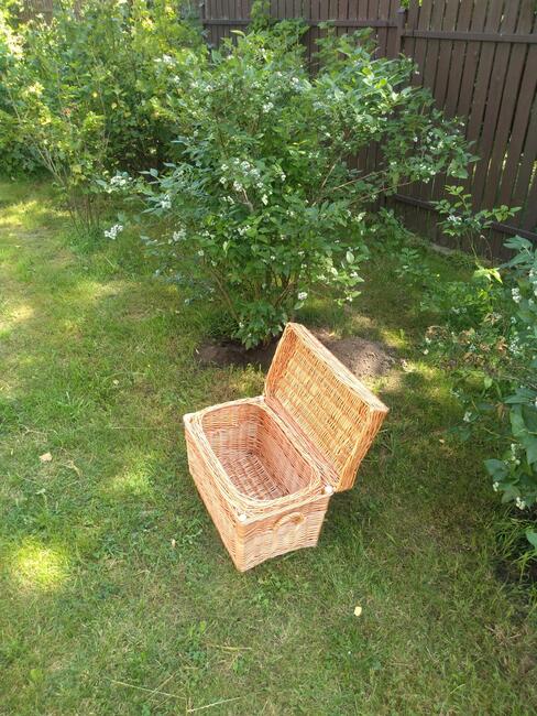 Kufer-Skrzynia-Kosz Wiklinowy prostokątny zamykany