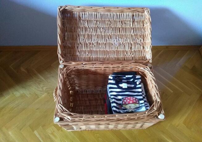 Kufer-Skrzynia-Kosz Wiklinowy prostokątny zamykany