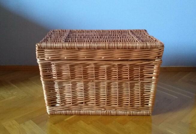 Kufer-Skrzynia-Kosz Wiklinowy prostokątny zamykany