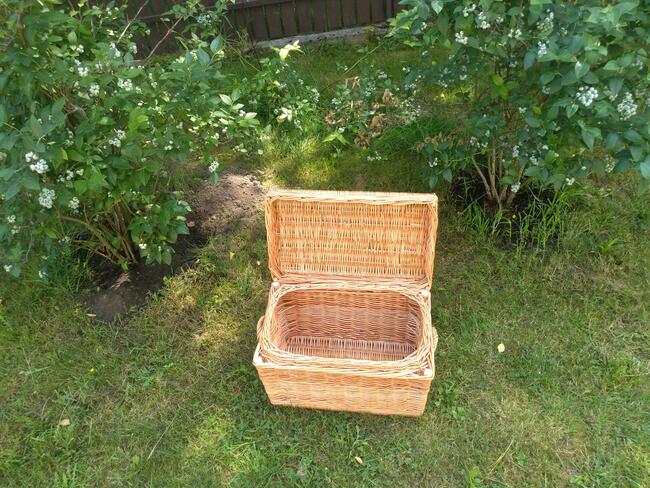 Kufer-Skrzynia-Kosz Wiklinowy prostokątny zamykany