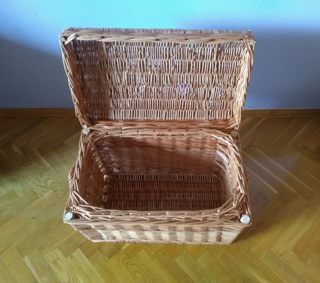 Kufer-Skrzynia-Kosz Wiklinowy prostokątny zamykany