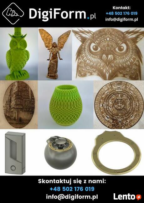 Druk 3D | Skanowanie 3D | Frezowanie CNC | Cięcie CNC |