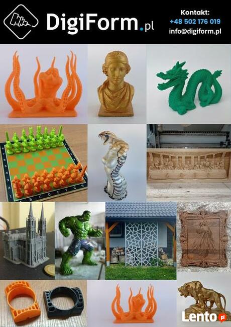 Druk 3D | Skanowanie 3D | Frezowanie CNC | Cięcie CNC |