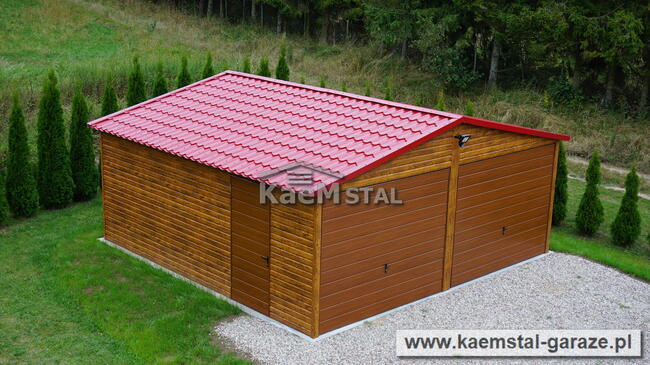 Garaż blaszany drewnopodobny - producent garaży blaszanych!