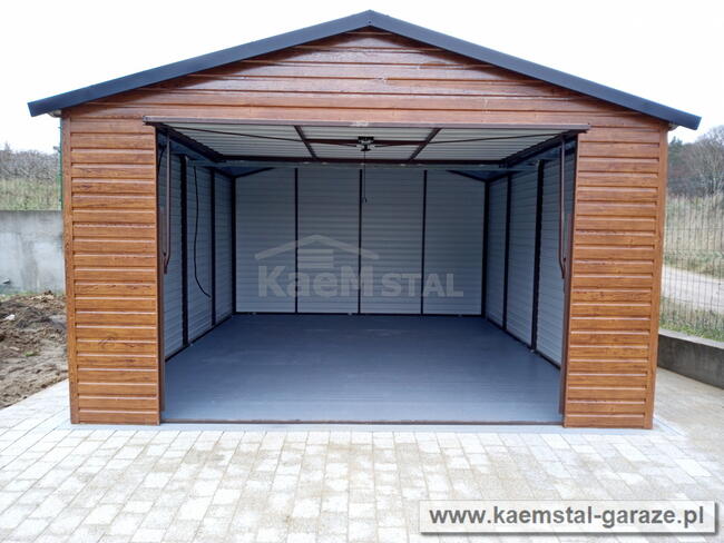 Garaż blaszany drewnopodobny - producent garaży blaszanych!