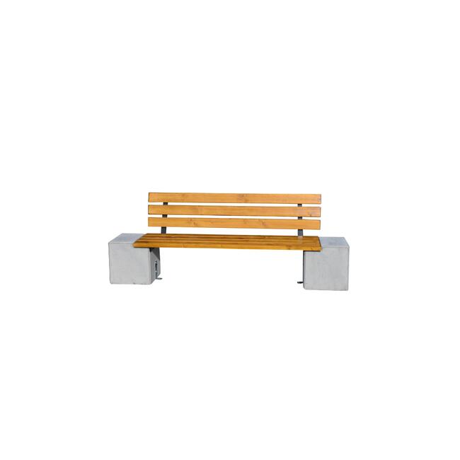 Ławka betonowa miejska parkowa z oparciem 200×40 cm