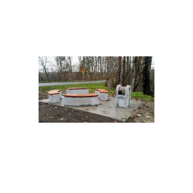 Kosz betonowy z daszkiem szafka zaokrąglony 50x50x91 cm