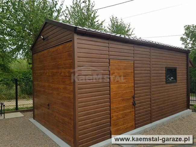 Garaż blaszany drewnopodobny - producent garaży blaszanych!