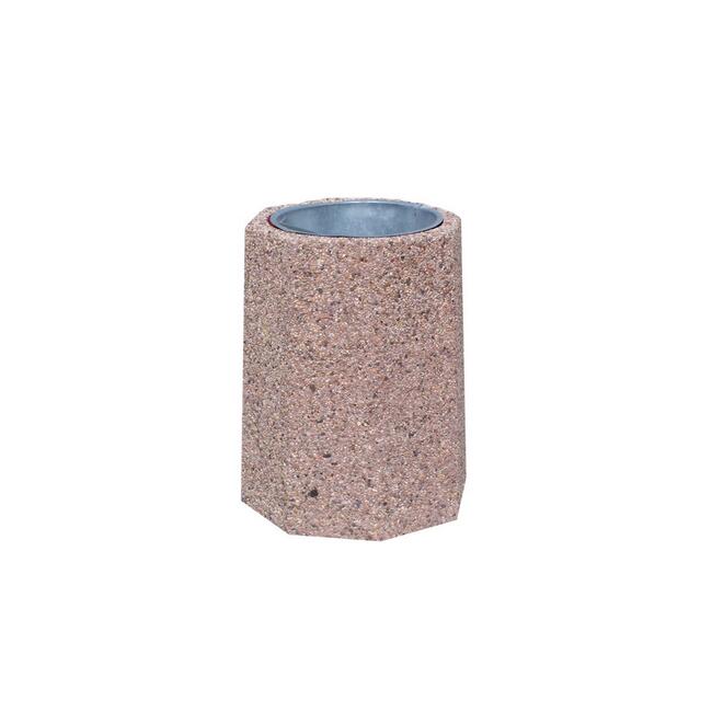 Kosz betonowy na śmieci ośmiokątny 40 litrów 55x65 cm