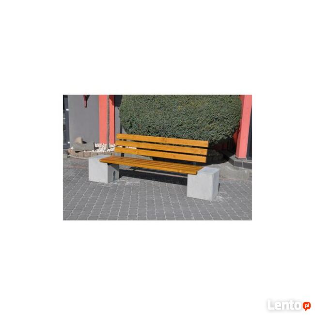 Ławka betonowa miejska parkowa z oparciem 200×40 cm