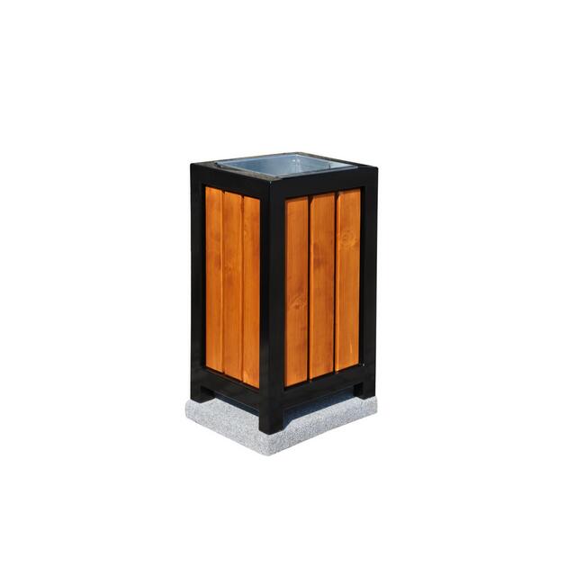 Kosz metalowo-drewniany kwadratowy 70 l litrów 87x47x49 cm