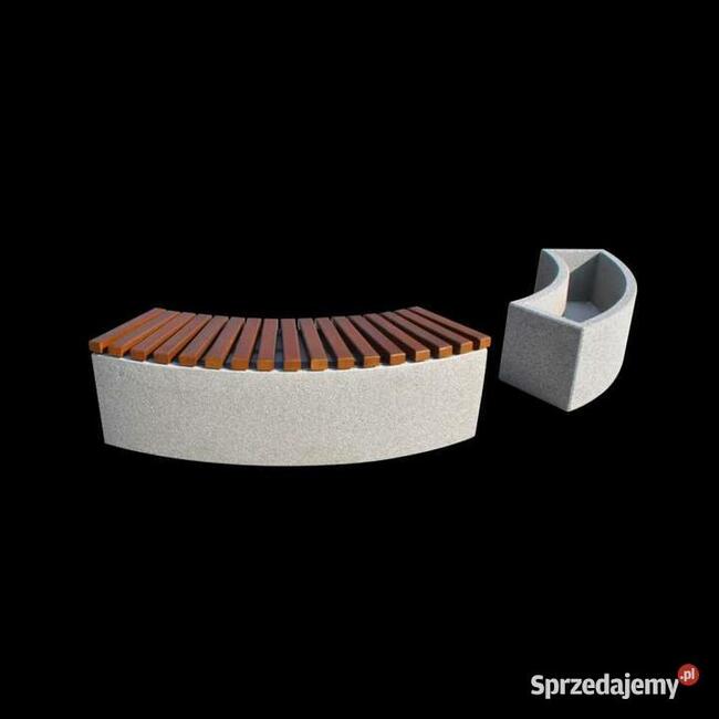 Ławka ogrodowa parkowa miejska betonowa łukowa zewnętrzna