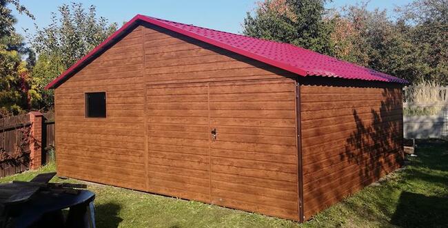 Garaż Blaszany Dwustanowiskowy 6x6 Drewnopodobny RAL Wiata
