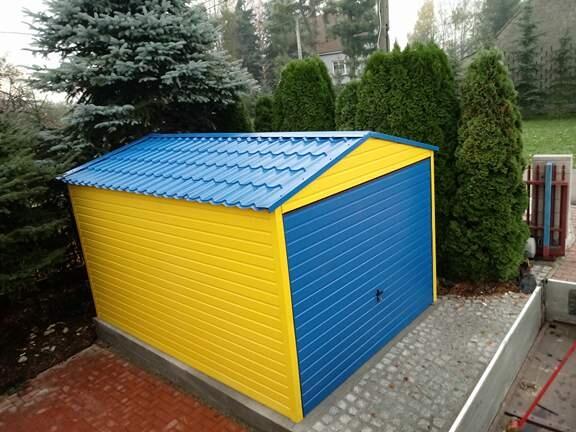 Garaż Blaszany Hala 7x5+3m Wiata Drewnopodobny RAL