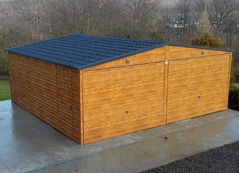 Garaż Blaszany Dwustanowiskowy 6x6 Drewnopodobny RAL Wiata