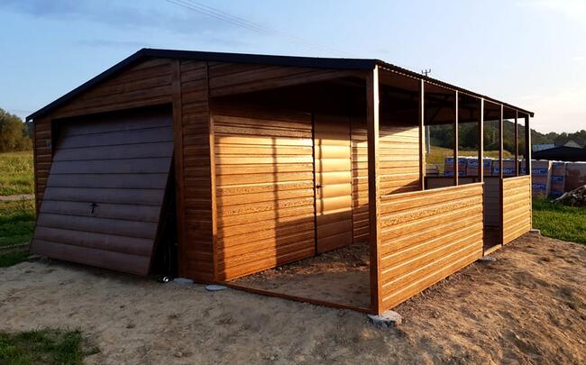 Garaż Blaszany Dwustanowiskowy 8x7 Dwustanowiskowy Wiata