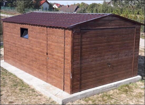 Garaż Blaszany Dwustanowiskowy 6x6 Drewnopodobny RAL Wiata