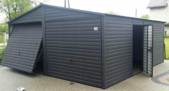 Garaż Blaszany Hala 7x5+3m Wiata Drewnopodobny RAL
