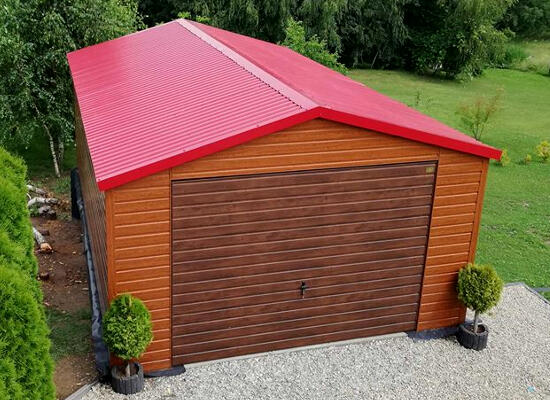 Garaż Blaszany Na wymiar Drewnopodobny Akrylowy RAL Wiata