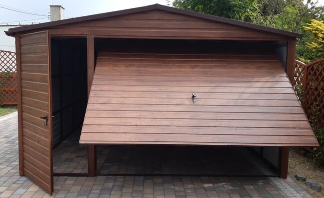 Garaż Blaszany Na wymiar Drewnopodobny Akrylowy RAL Wiata