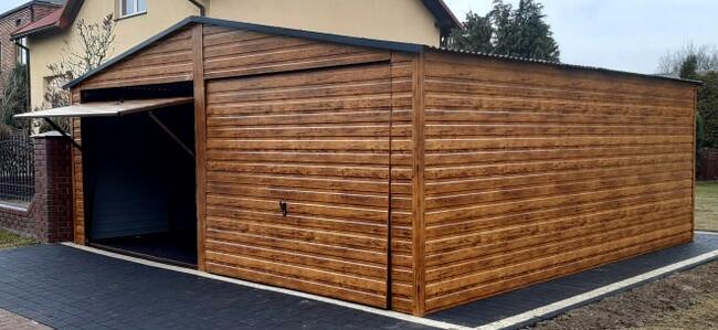 Garaż Blaszany Na wymiar Drewnopodobny Akrylowy RAL Wiata