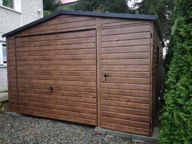 Garaż Blaszany Na wymiar Drewnopodobny Akrylowy RAL Wiata