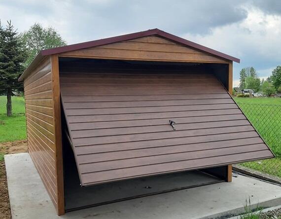 Garaż Blaszany Na wymiar Drewnopodobny Akrylowy RAL Wiata