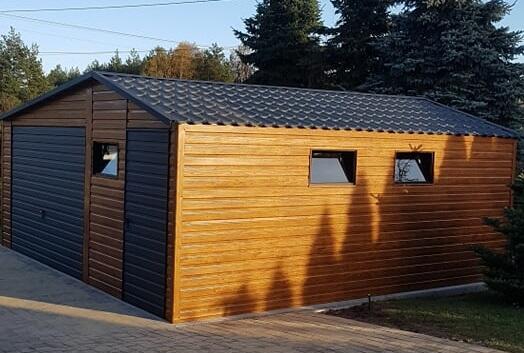 Garaż Blaszany Na wymiar Drewnopodobny Akrylowy RAL Wiata