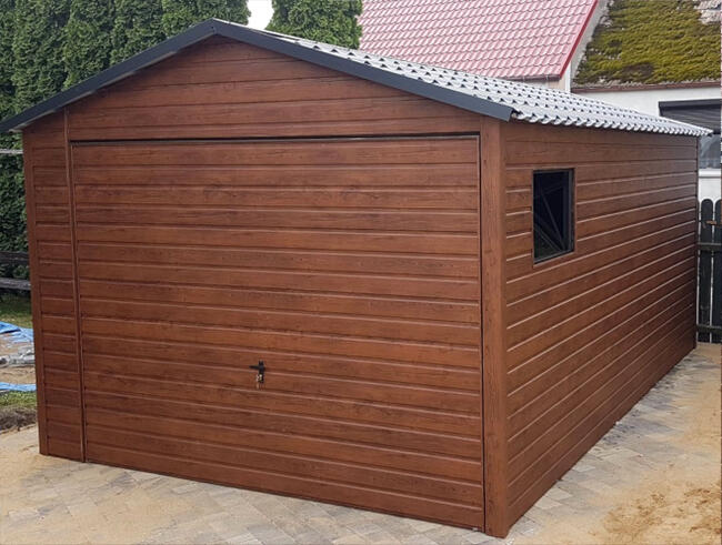 Garaż Blaszany 5x7 Akrylowy Drewnopodobny Hala Wiata Garaże