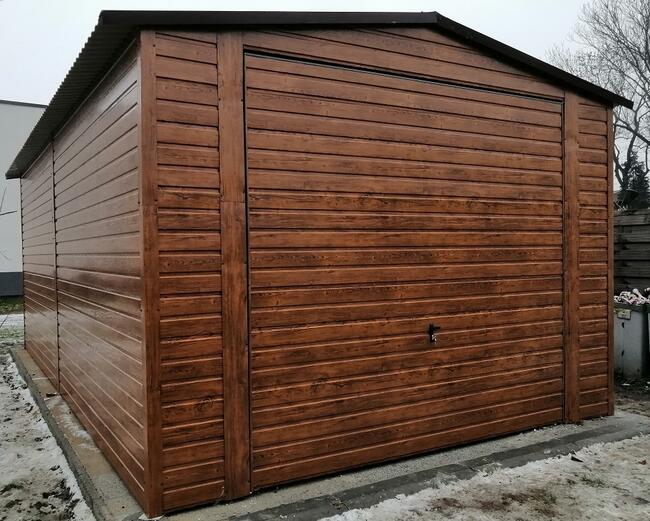 Garaż Blaszany 5x7 Akrylowy Drewnopodobny Hala Wiata Garaże