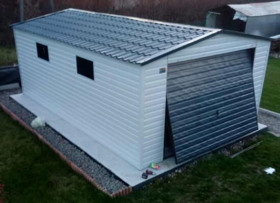 Garaż Blaszany 5x7 Akrylowy Drewnopodobny Hala Wiata Garaże
