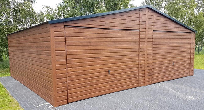 Garaż Blaszany 5x7 Akrylowy Drewnopodobny Hala Wiata Garaże