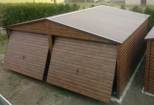 Garaż Blaszany 5x7 Akrylowy Drewnopodobny Hala Wiata Garaże