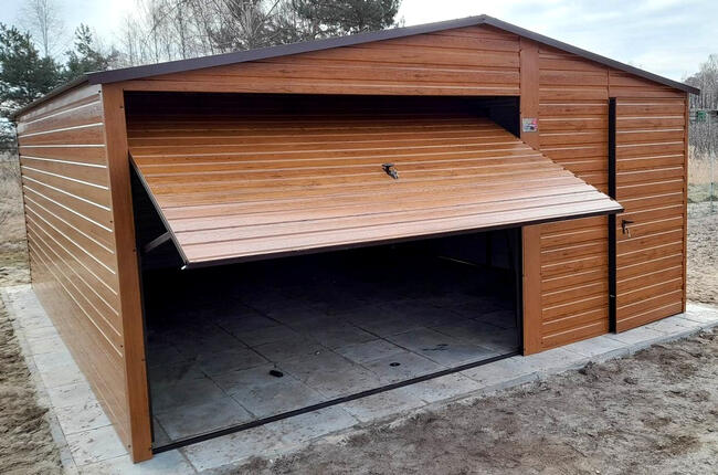 Garaż Blaszany 5x7 Akrylowy Drewnopodobny Hala Wiata Garaże