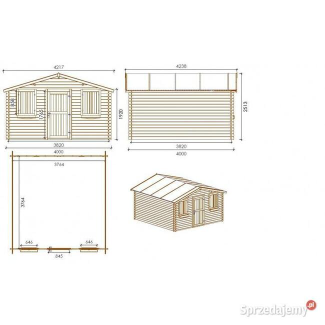 Domek ogrodowy narzędziowy altanka 4x4 m DOM149