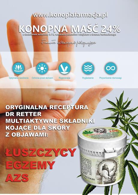 Maść z olejem konopnym na łuszczycę 24% Dr. Retter -