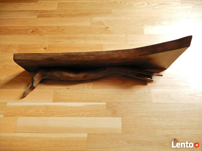 Dębowa półka live edge, artystyczna, designerska