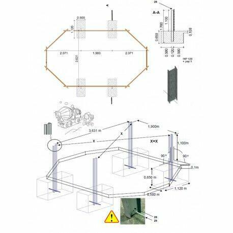 Basen ogrodowy drewniany 6,57x4,07xH.1,2m BAS748OSPI+ SZA