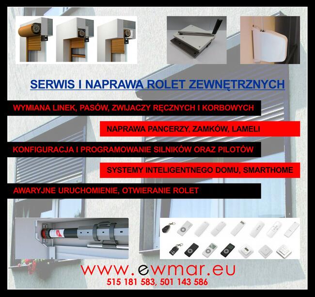 KOnserwacja, Naprawa oknien-drzwi- bram -rolet itp.